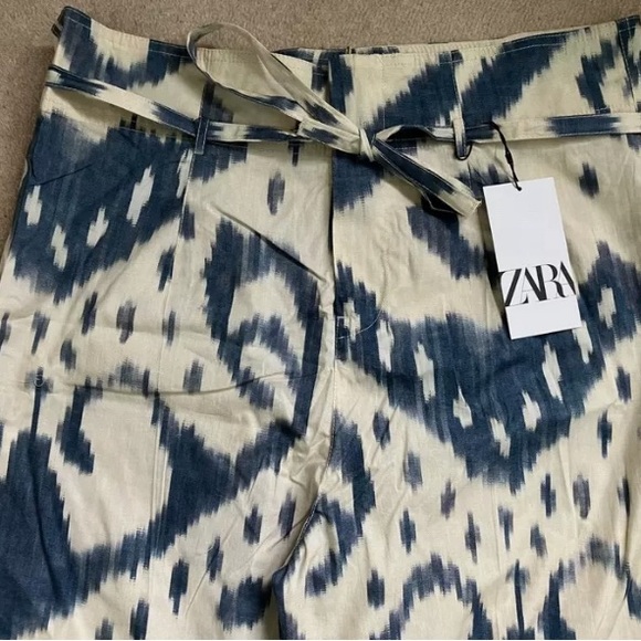 NWT ZARA geometric printed high-waisted, wide leg trousers - Picture 5 of 5